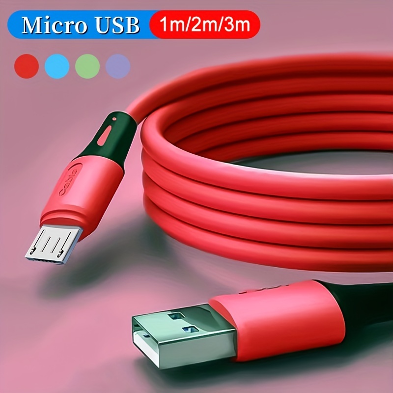  Cable cargador Android de 10 pies de largo, carga rápida, cable  USB a micro USB blanco, cable micro USB 2.0 USB micro cable USB para  Samsung cargador tablet Galaxy 7 S7