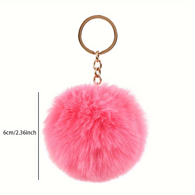 Under One Sky Triple Pom Pom Key Chain Purse Charm, Black/Grey