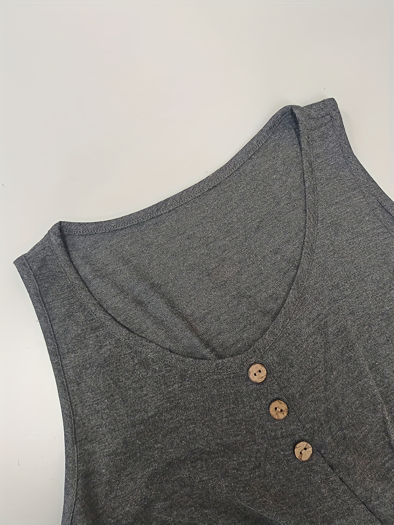 Sleeveless Button Decor Tank Top