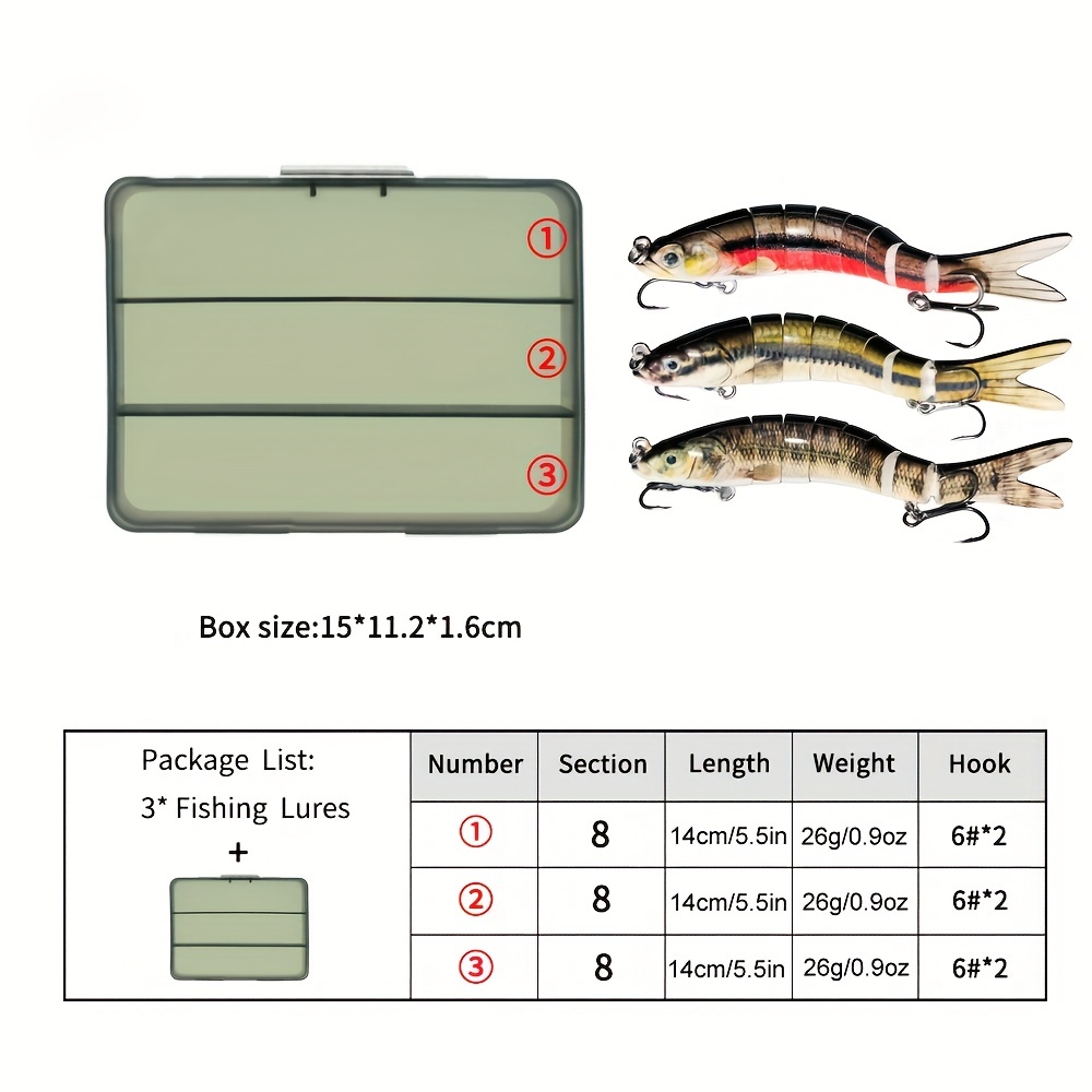 3 Piezas Conjunto Señuelos Pesca Lubina: Cebo Baño Realista - Temu Chile