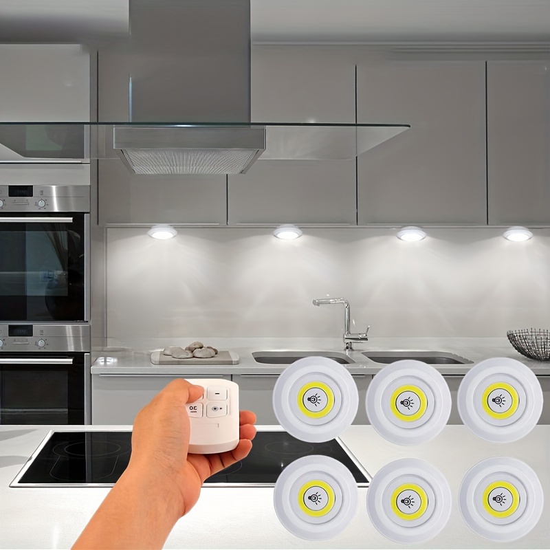 

6pcs/3pcs/1pc Smart Wireless Led Under-cabinet Lights Cob Night Light With Remote Control For Wardrobe, Kitchen & More