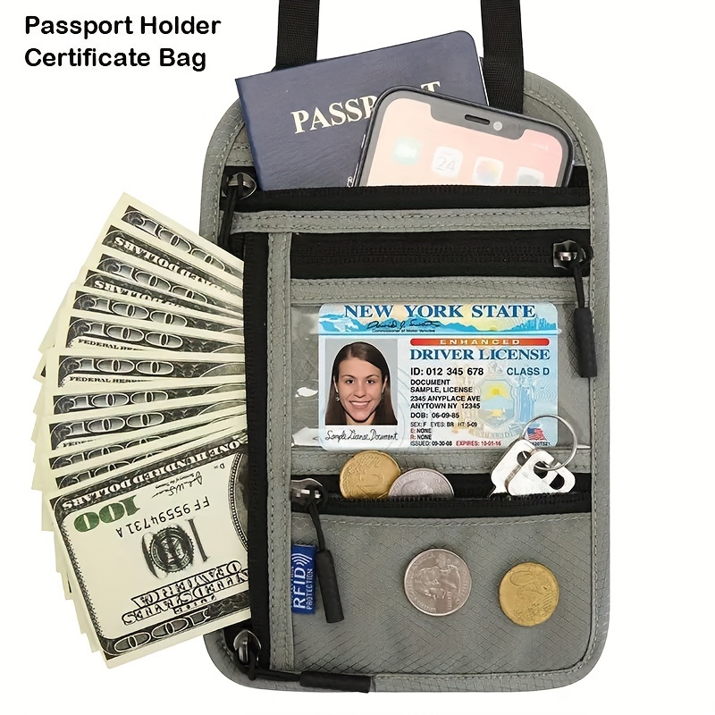 Passport Holder Bag Men Women Passport Holder Card Slots - Temu