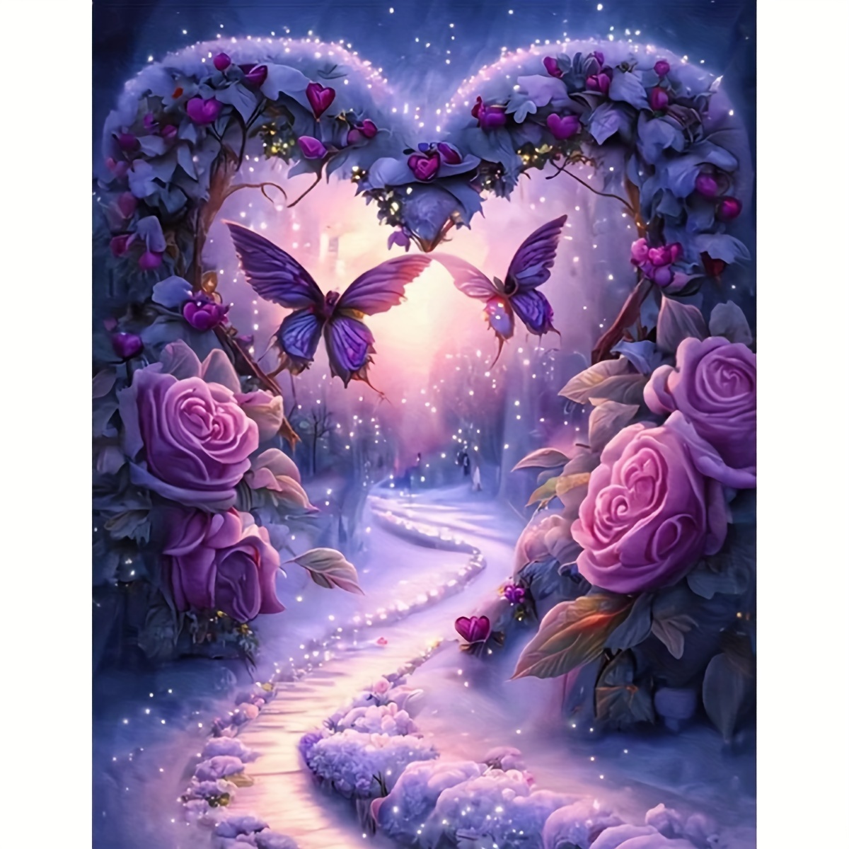 1pc Diamond Painting Flowers Full Round Diamonds Cross Stitch Embroidery  Diy Art Gifts Craft Kit Home Decor 30x40cm/12x16inch Without Frame