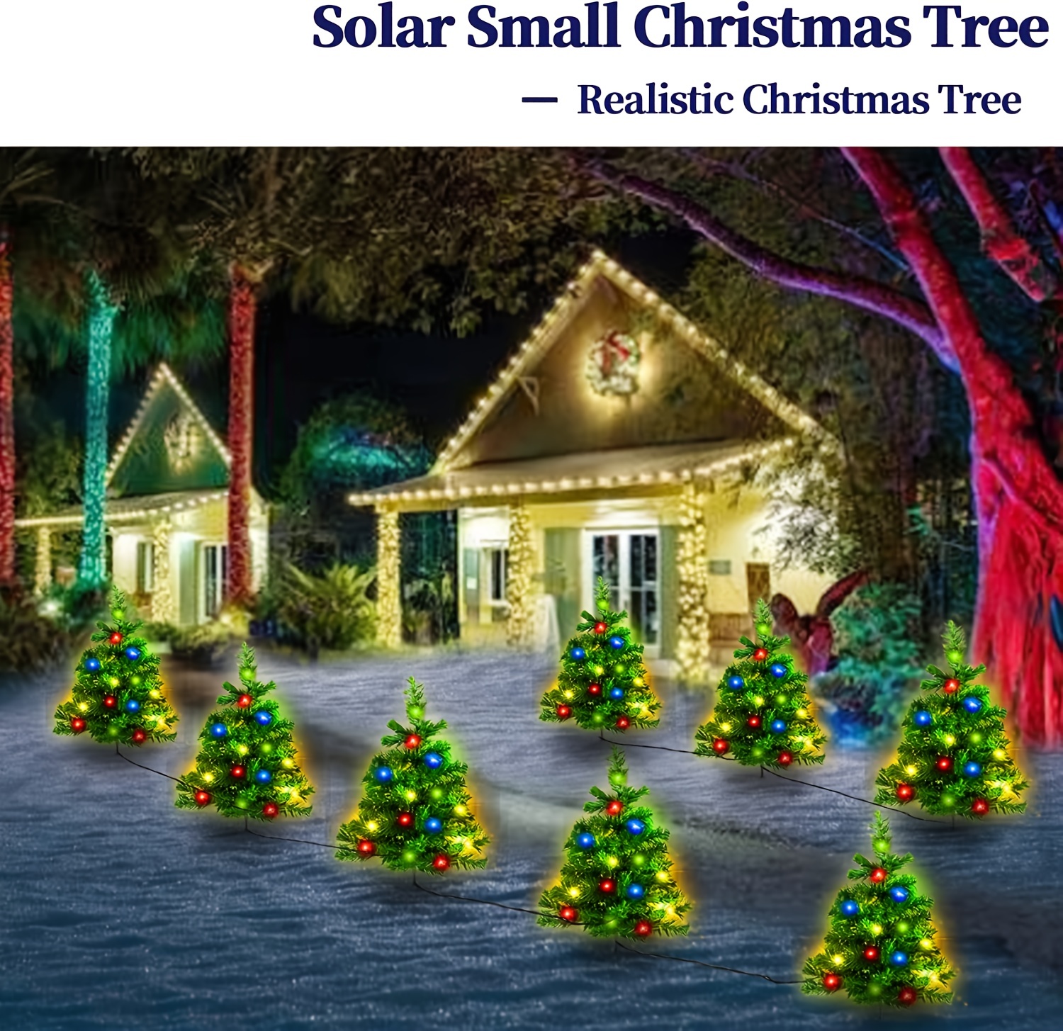 1 Solar Christmas Tree Lawn Light Solar Pathway Christmas - Temu