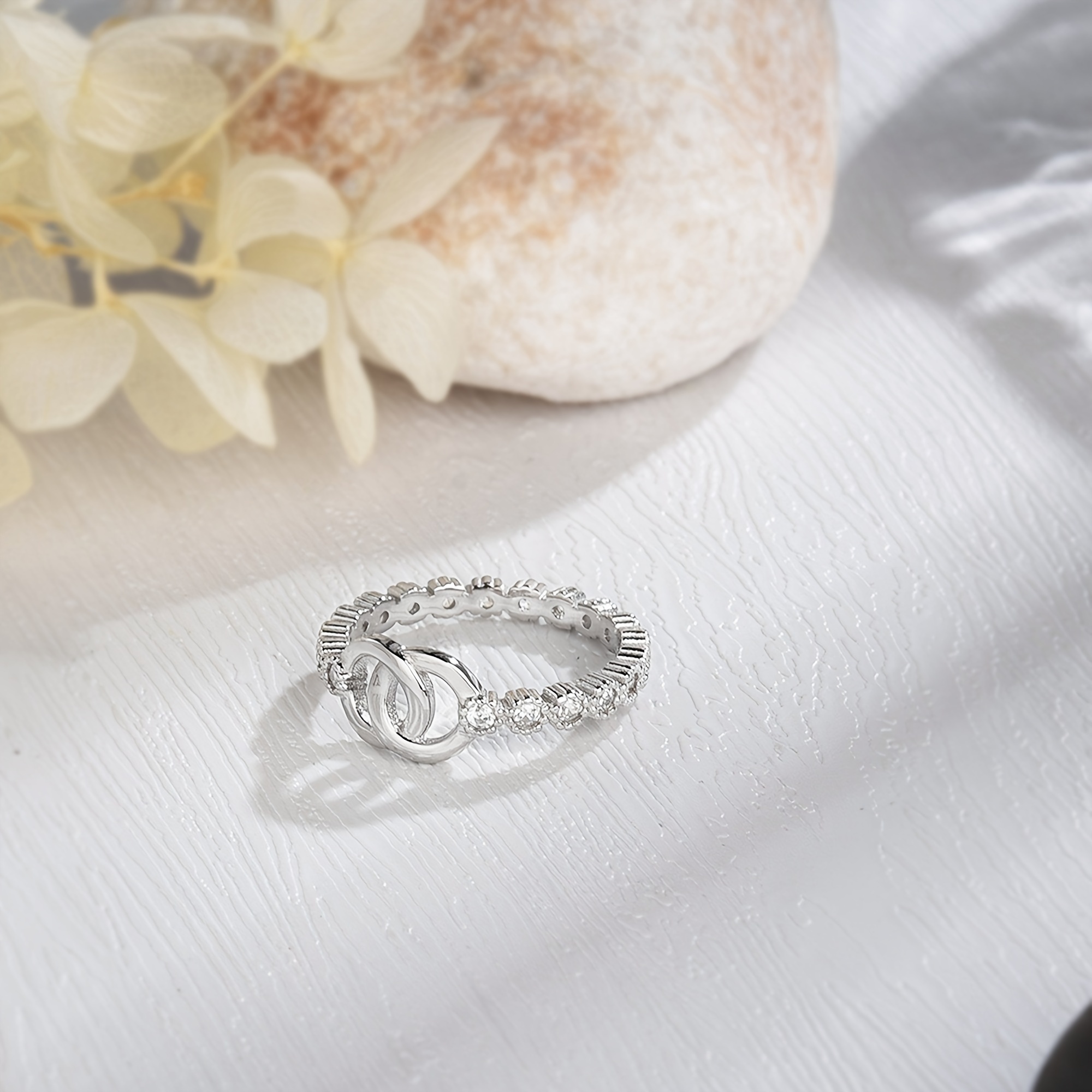 Mother & Daughter Forever Linked Pave Interlocking Ring, Gift