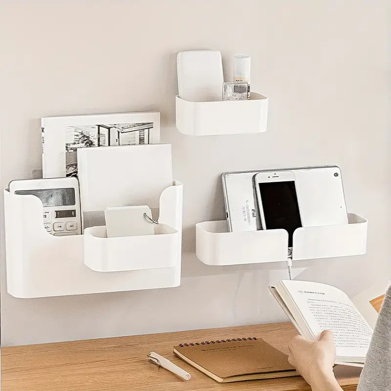 Floating Shelves Wall Mounted Floating Wall Organize,wall Self Adhesive  Plastic Caddy,no Drill Wall Decor Floating Shelf, Aesthetic Room Decor,  Home Decor, Kitchen Accessories, Bathroom Decor, Bedroom Decor - Temu