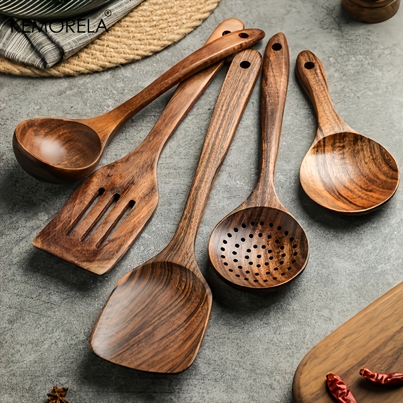 Wooden Spoons for Cooking,10 pcs Wood Utensil Set Nonstick