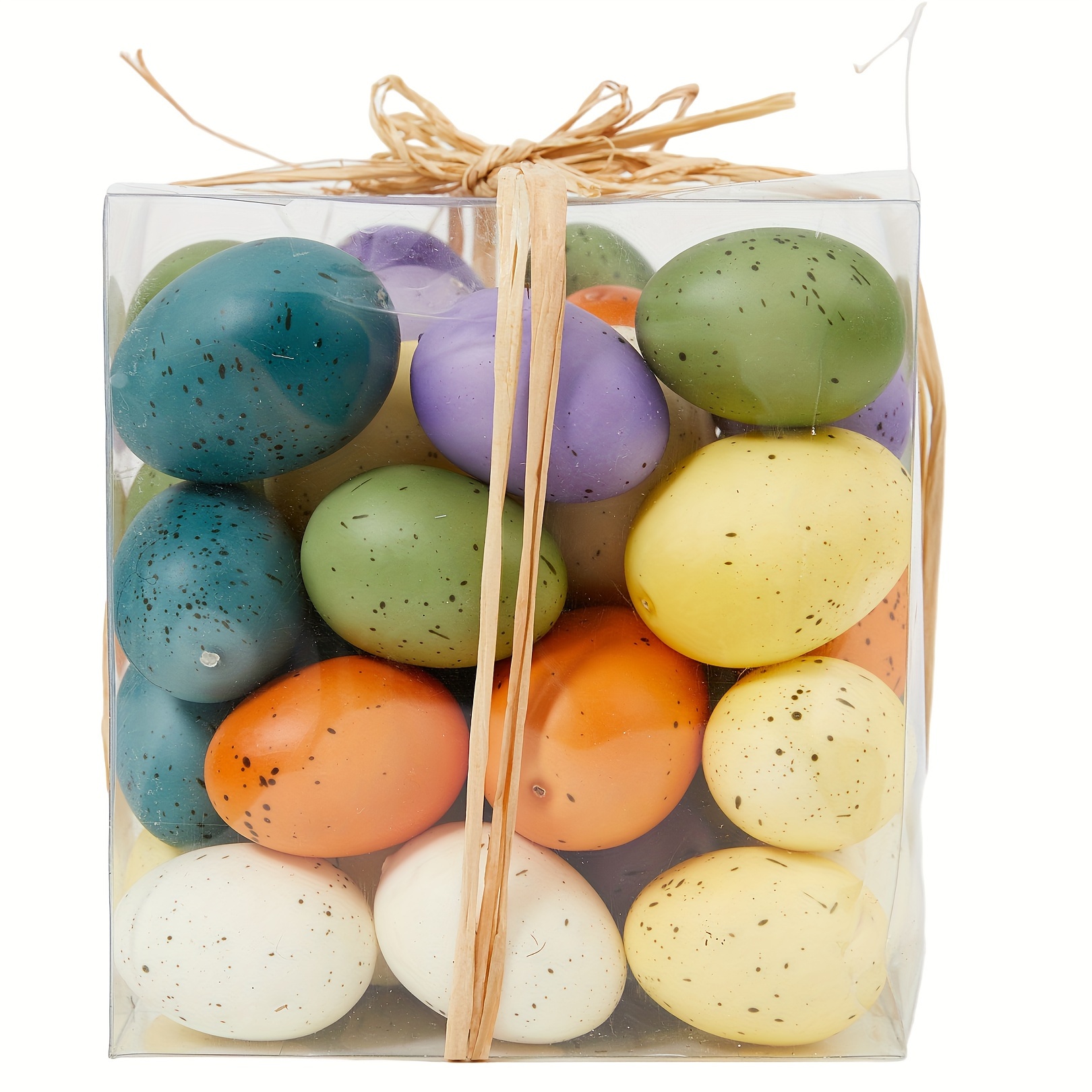 50 huevos falsos de plástico blanco y marrón, huevos de Pascua  artificiales, huevos de gallina realistas, huevo falso para niños,  manualidades