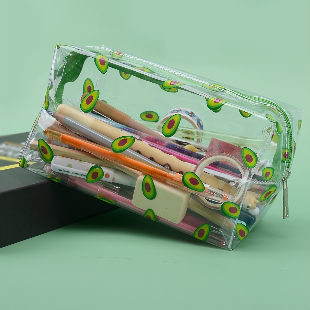 Organize Your Writing Supplies with this Large Capacity Avocado Pencil Case!