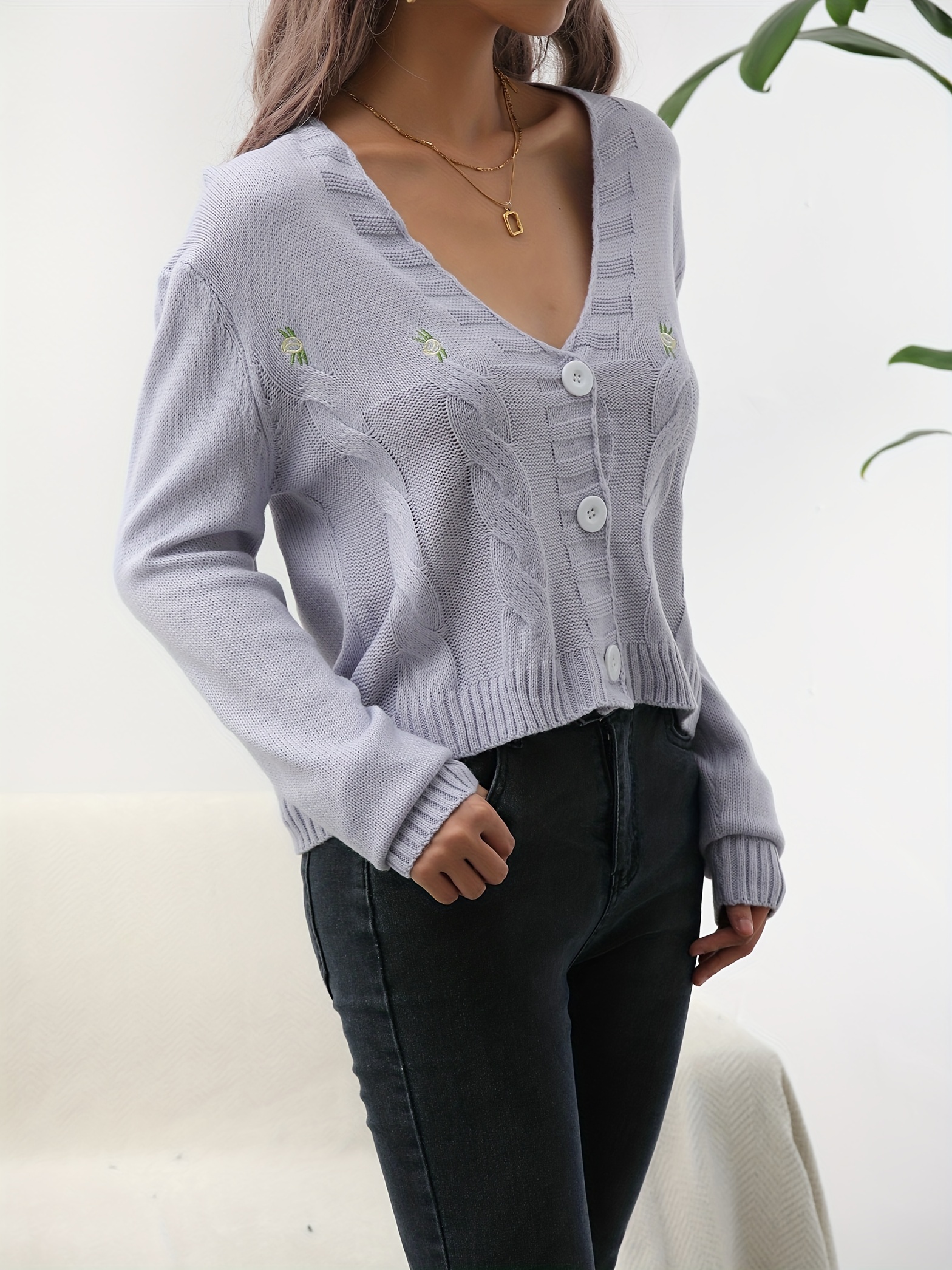 Button front cardigan sale with scoop neck