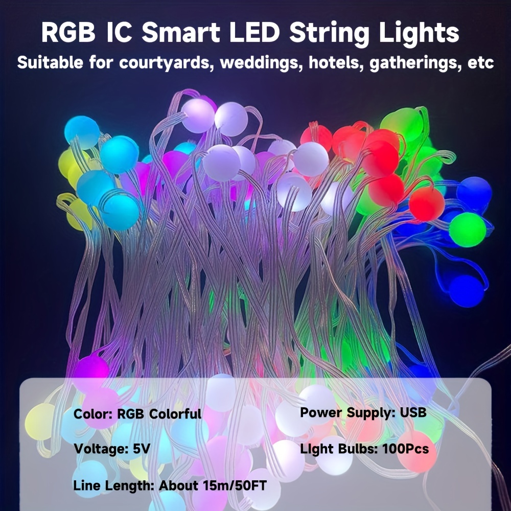Acheter Guirlande lumineuse LED USB couleur de rêve, 5V, Bluetooth