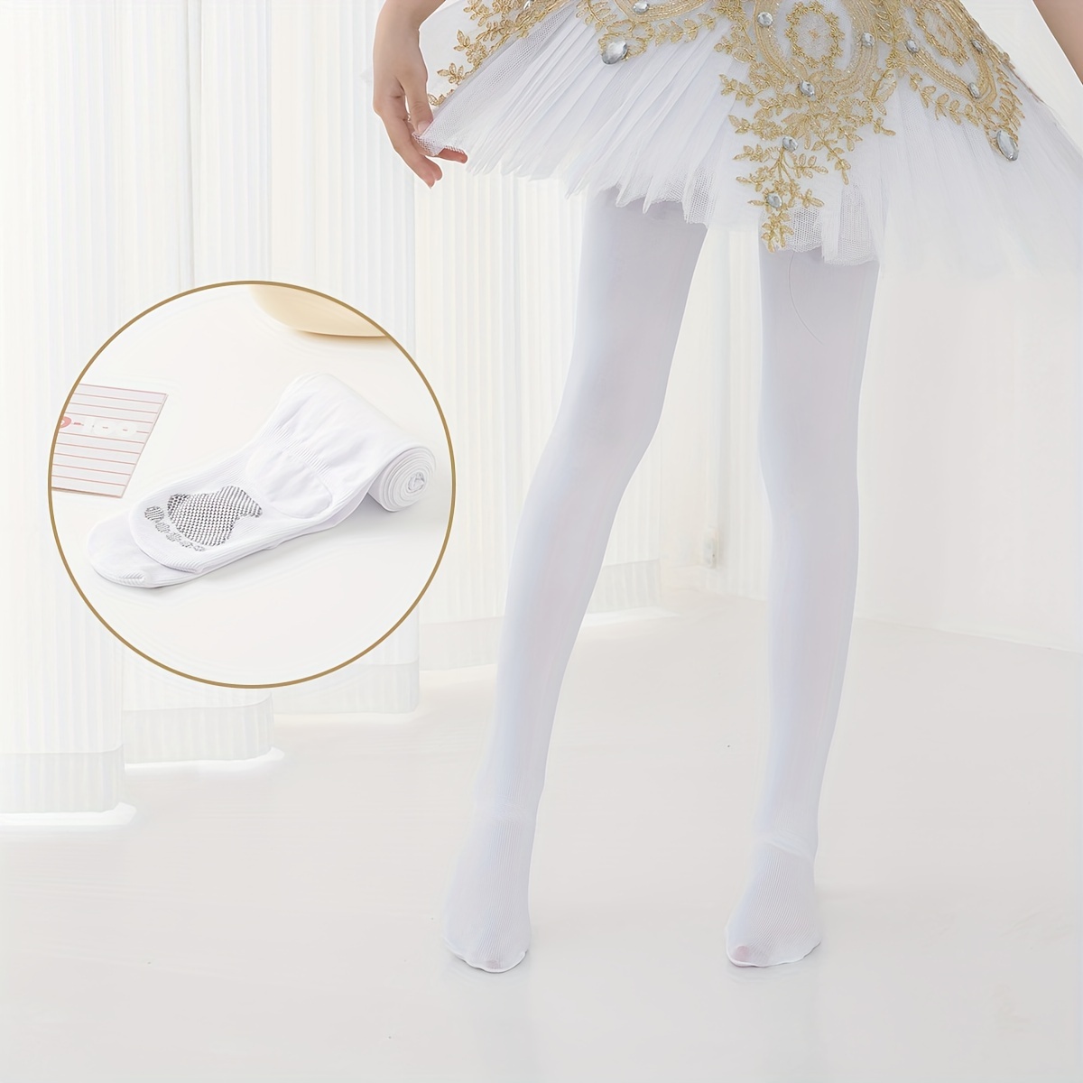 Ballet Tights Girl's Cotton Blend Knitted Soft Dance Pants - Temu