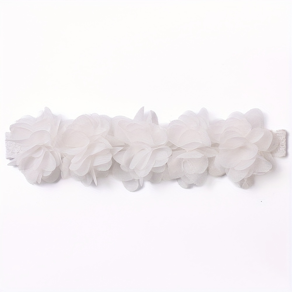 1pc White Floral Headband For Kids, Newborn Flower Festival Daily Birthday Headband, Ages 4-24 Months