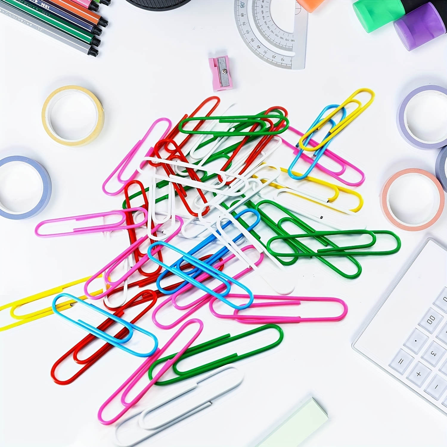 100pcs Mixed Paper Clip Desk Organizers Bookmark School Office Supplies