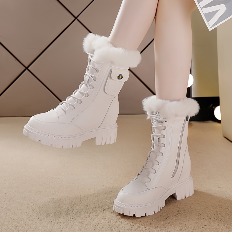 Internal Increase High Tube Fluffy Boots Women's Autumn - Temu Canada