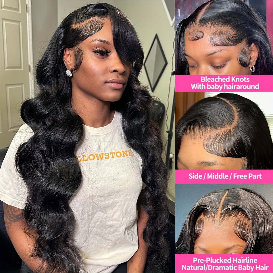 13x4 Body Wave Lace Front Human Hair Wig Hd Lace Frontal Wig 30 32 34 36  Inch Transparent Lace Glueless Pre Plucked Brazilian Virgin Hair Long Wigs  15