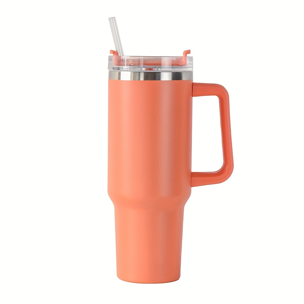 JW Joware 40 oz Tumbler with Handle and Straw, Vacuum Insulated Tumbler  with Lid and Straw, Stainless Steel Tumbler with Handle, Cupholder  Friendly, County Orange 