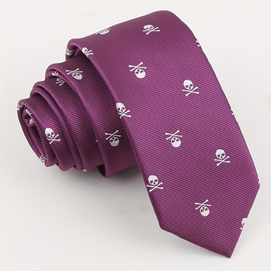 Skull Pattern Tie Set for Men 36in x 57.09in
