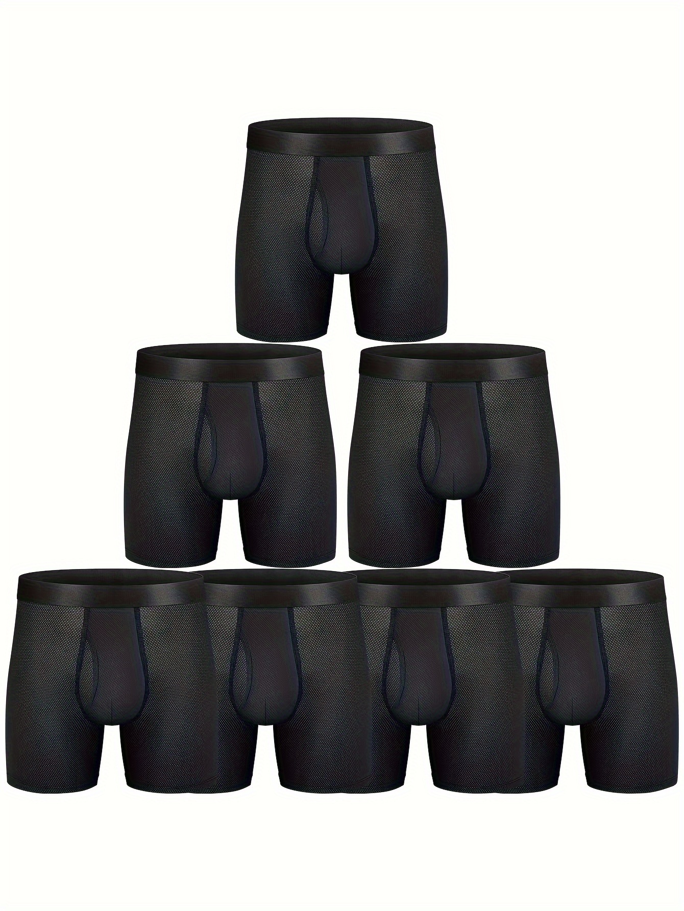 Men's Casual Long Leg Boxers Briefs Quick Drying Stretchy - Temu