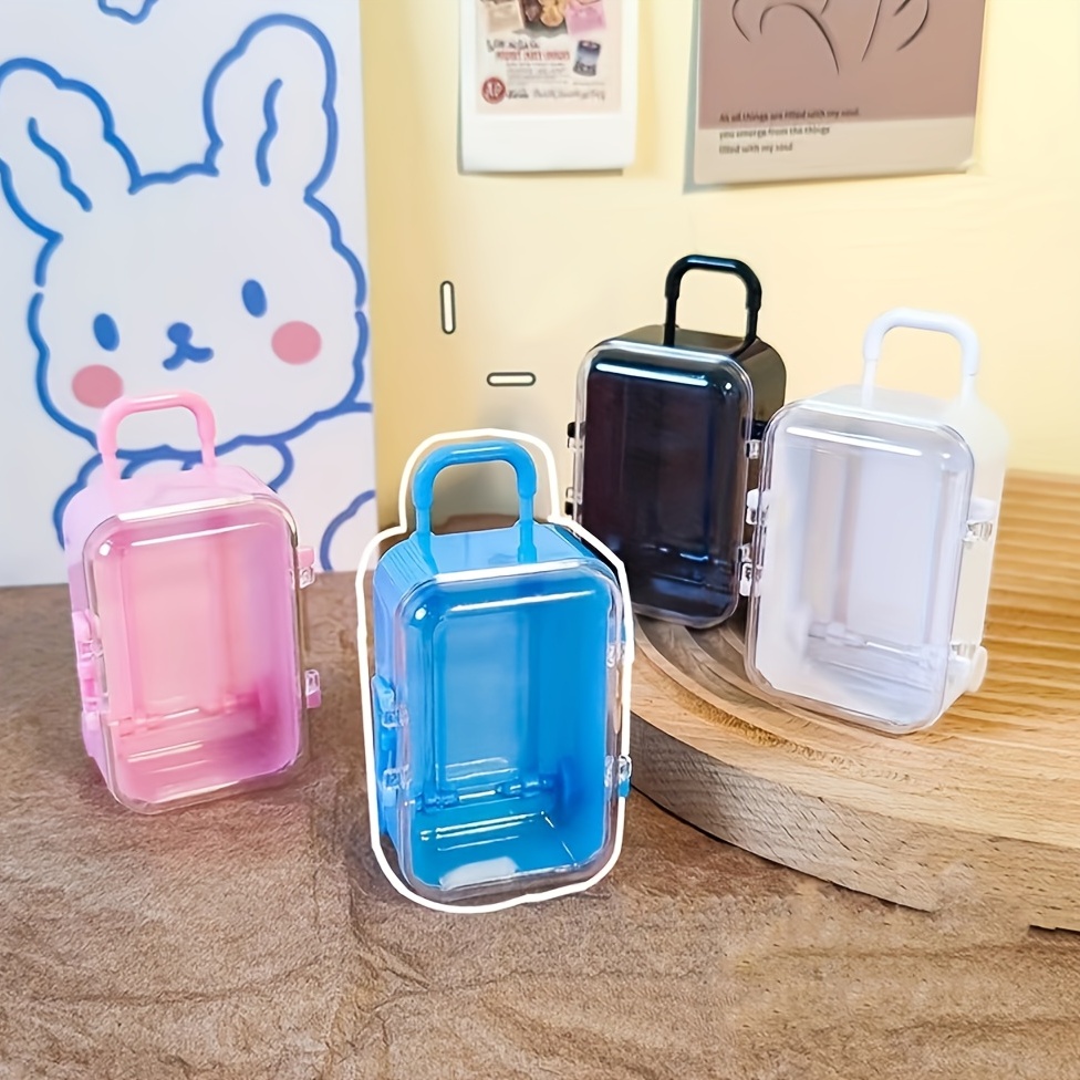 4pcs Mini Suitcase Favor Box Party Favor Candy Box,Plastic Cute Small  Treasure Gift Box for Kids,Mini Luggage Case Jewelry Storage