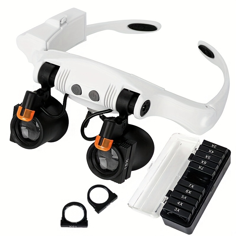 LED Gafas con 5 tipos de lentes Aumento para extensiones de