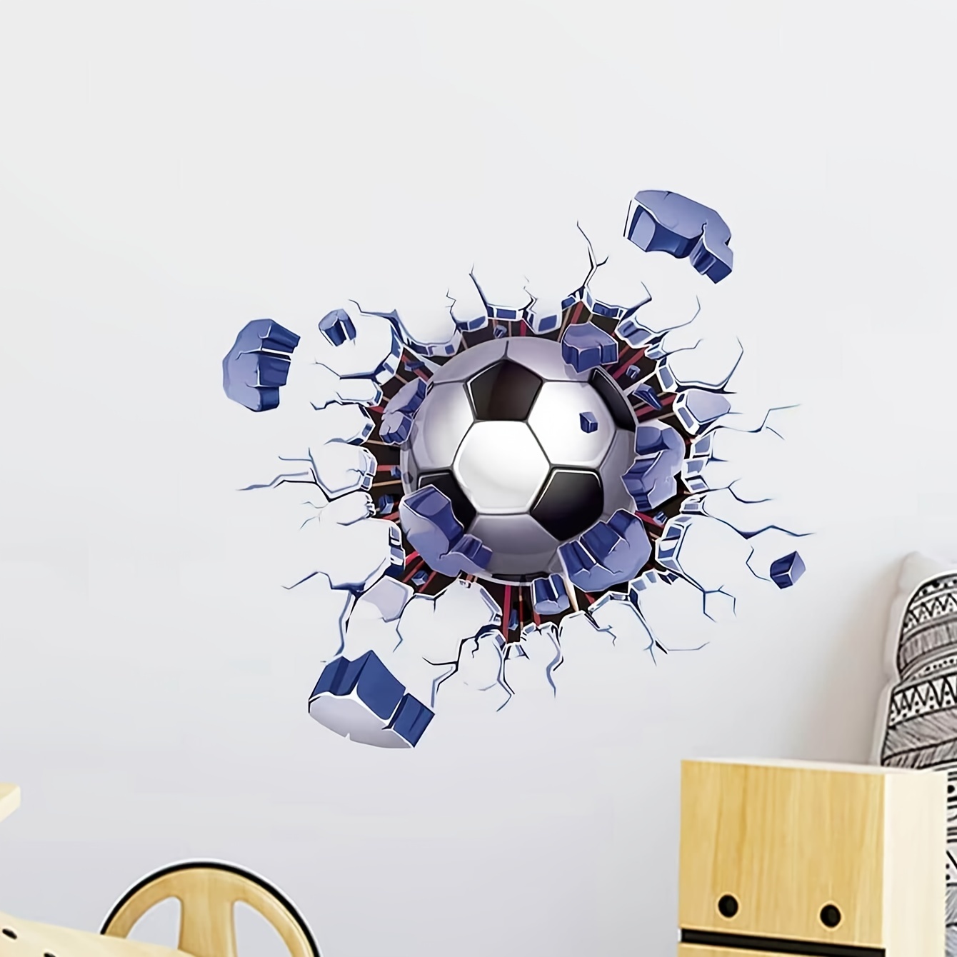 3d football stickers muraux salon chambre décalcomanie dessin