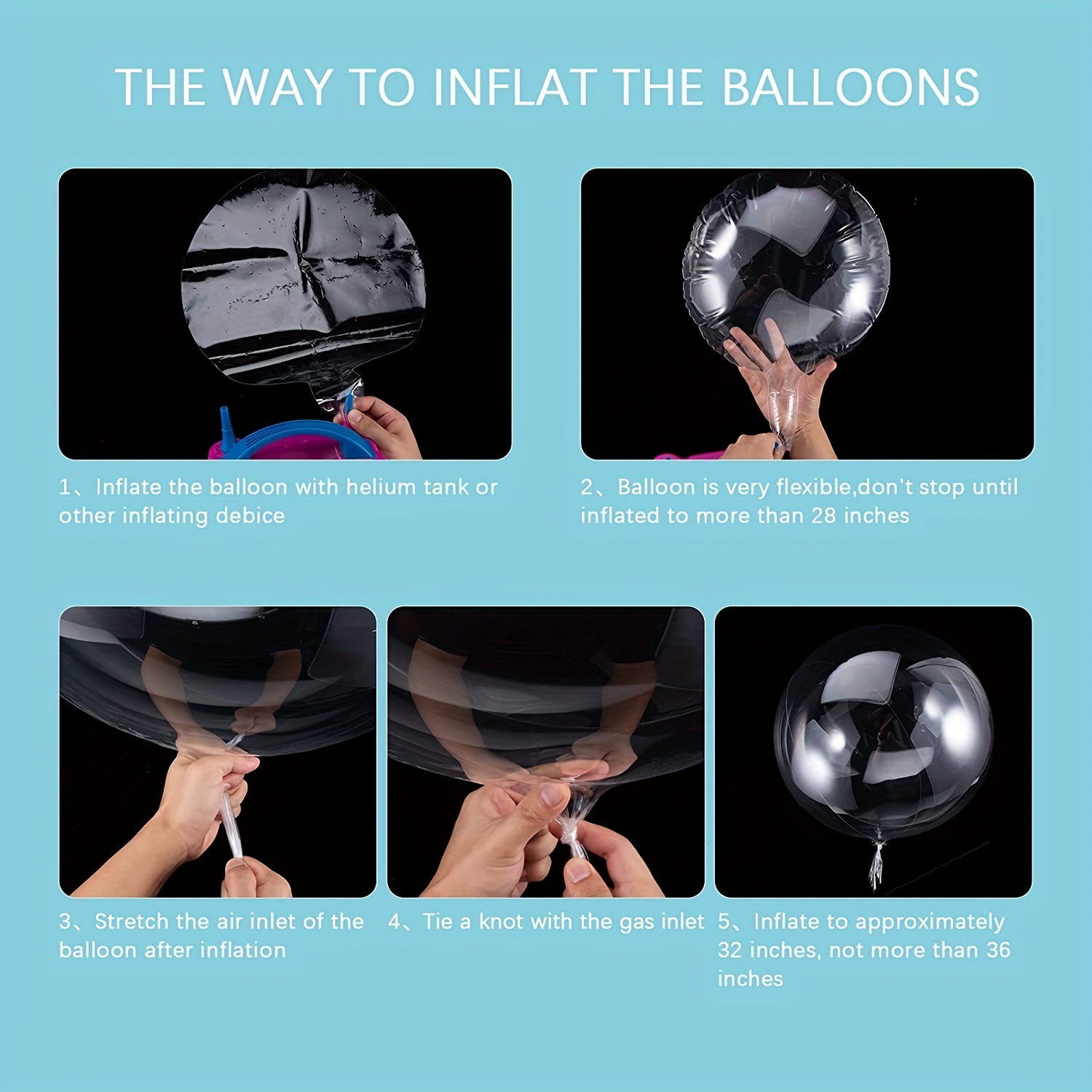 Light Up Bubble Bobo Balloons Set Sticks + Light Clear - Temu Japan