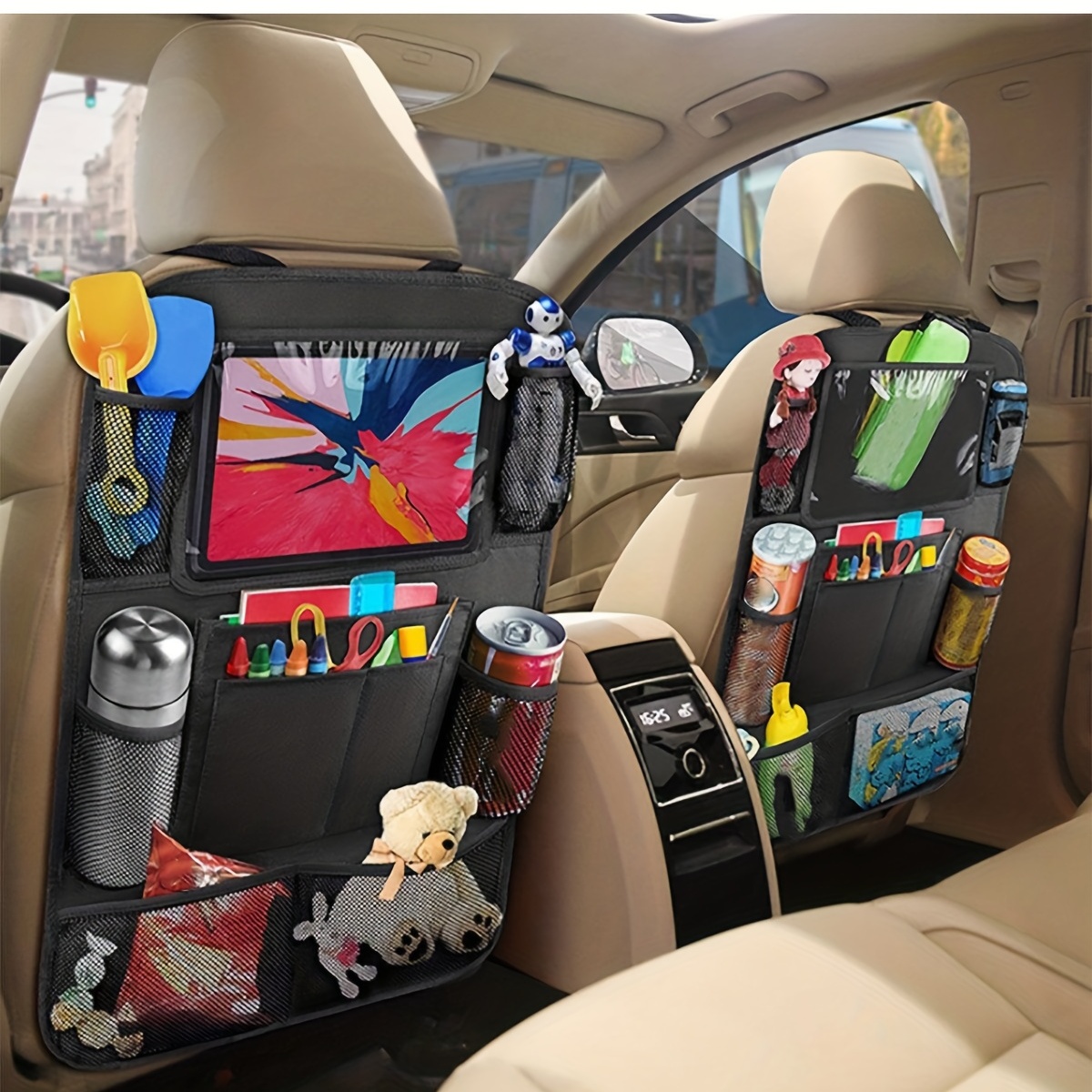 

Simple Car Seat Back Organizer, Multi Pockets Hanging Bag, Versatile Snack Organizer