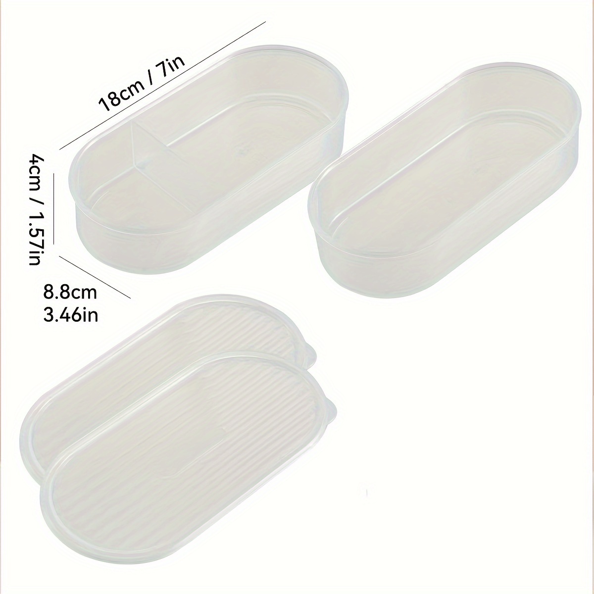 1pc 400ml Transparent Plastic Lunch Box, Microwave Safe, Leakproof