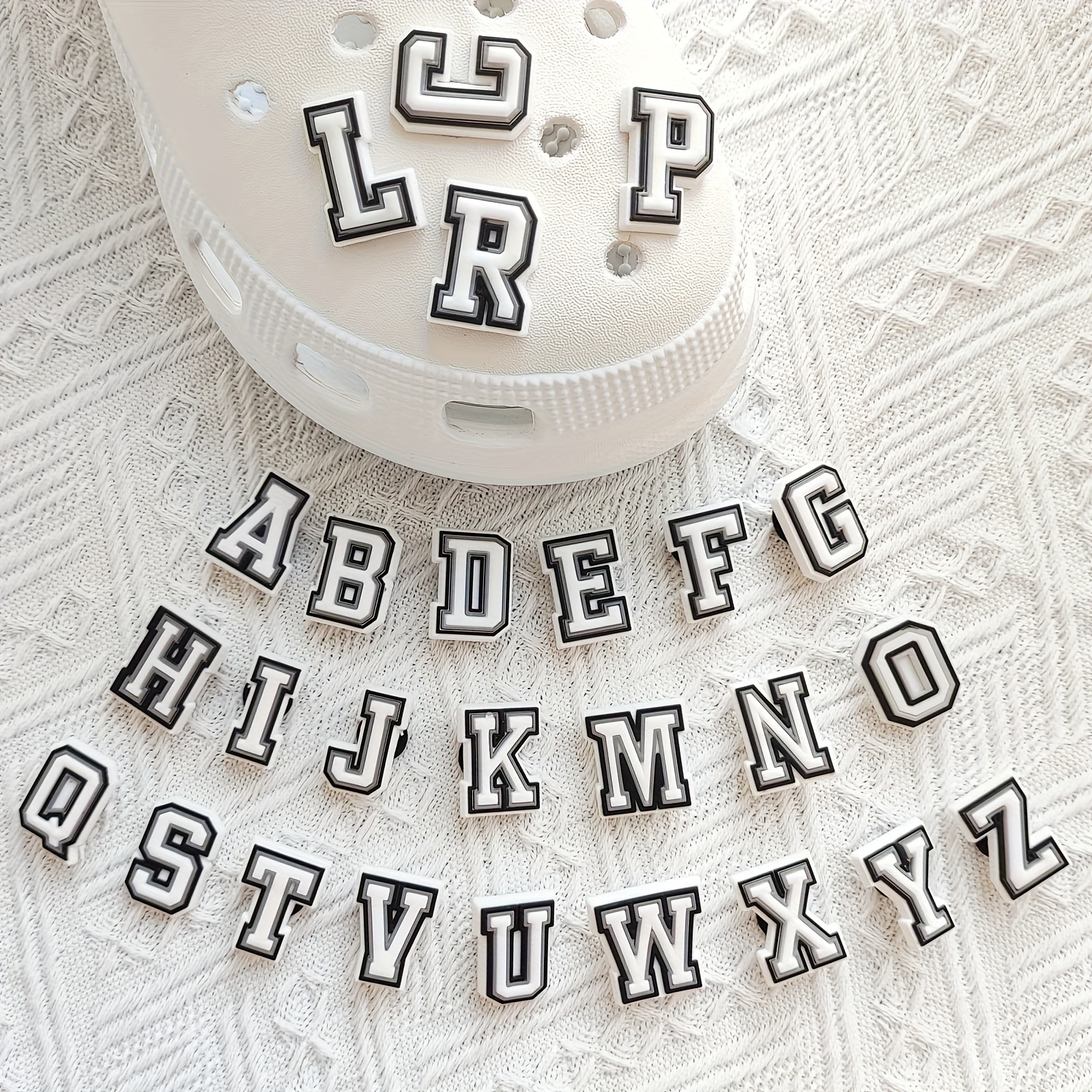 Letters Shoe Charms AZ Letter Pins And 0-9# Numbers Shoe Charm Wristband  Shoes Accessories for Boys Girls Adults Gifts