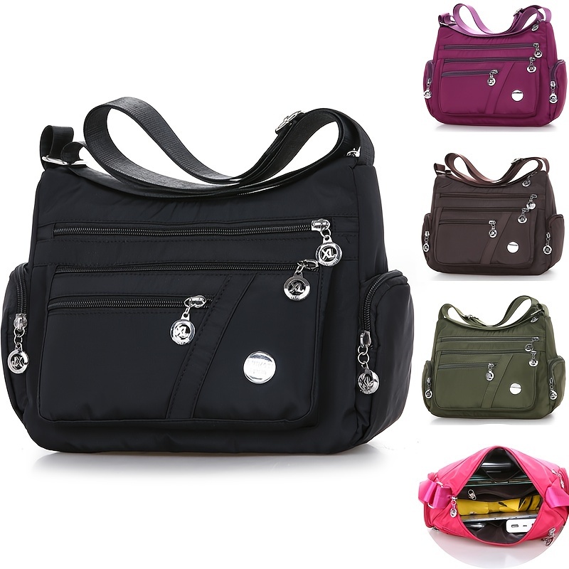 Minimalist Solid Color Shoulder Small Bag Zipper All match - Temu