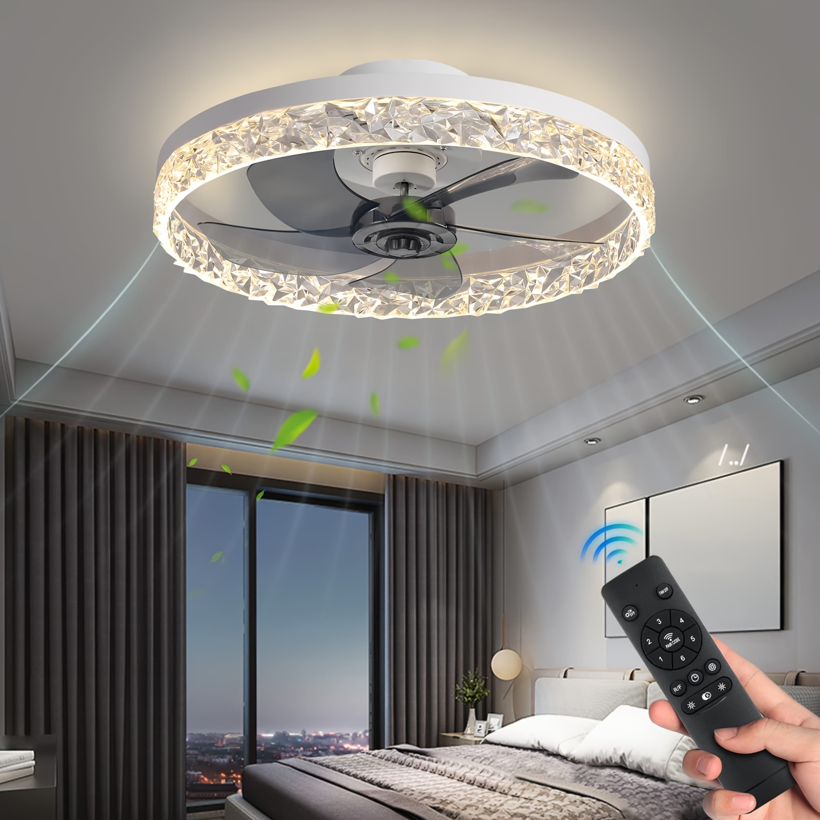 Silencioso Lamparas Ventilador De Techo Infantil Dormitorio LED Regulable 6  Velocidades Ultradelgado Ventilador Techo Con Luz Y Mando Ventilador Techo