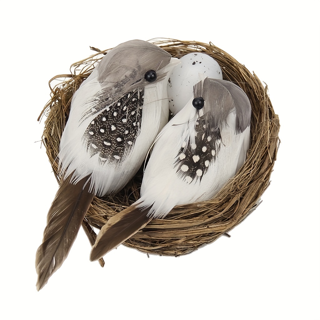 Pájaros decorativos pájaros de madera decoración de mesa  primavera naturaleza 5cm 6ud-14734