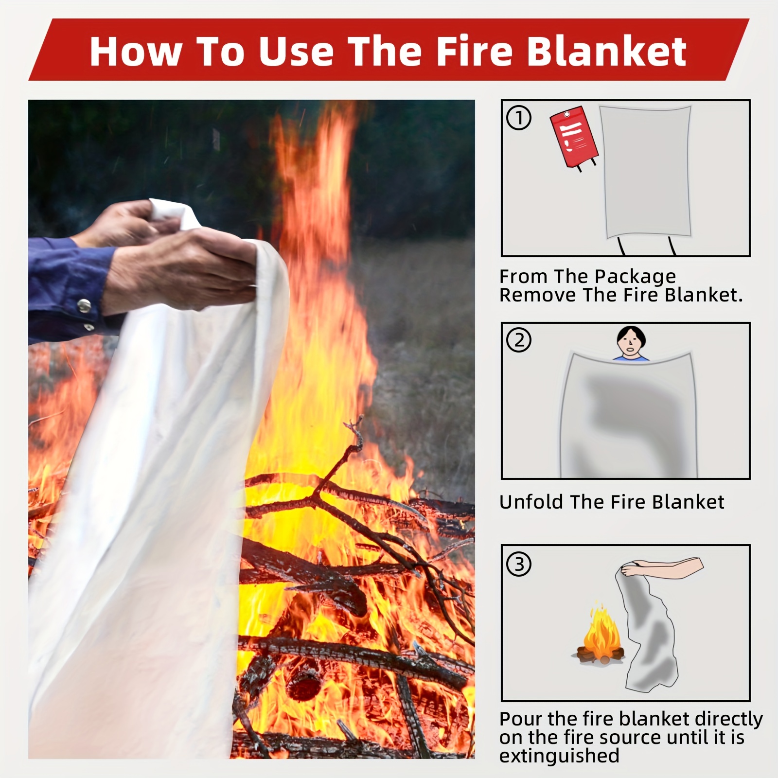 Emergency Fire Blanket for Home and Kitchen Fire Extinguishers for