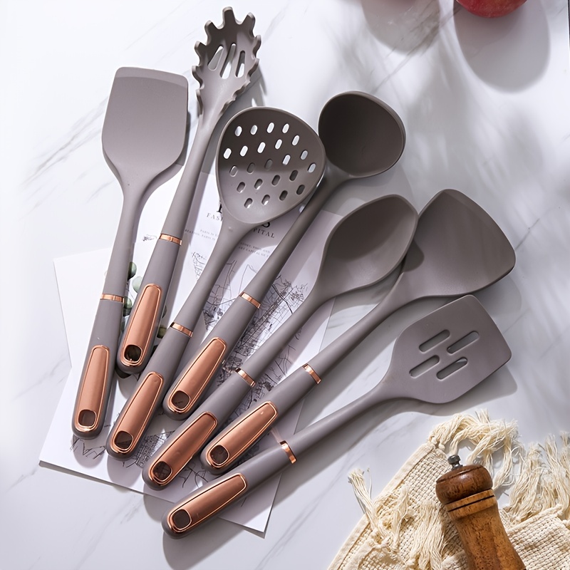 Non-Toxic Silicone Kitchen Utensils Set with Spaghetti Server