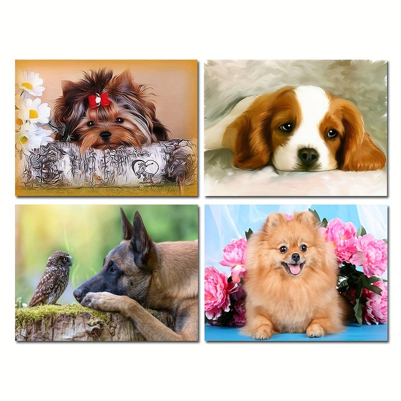 Diy 5d Diamond Painting Kit Cute Dog Painting Wall Art Decor - Temu