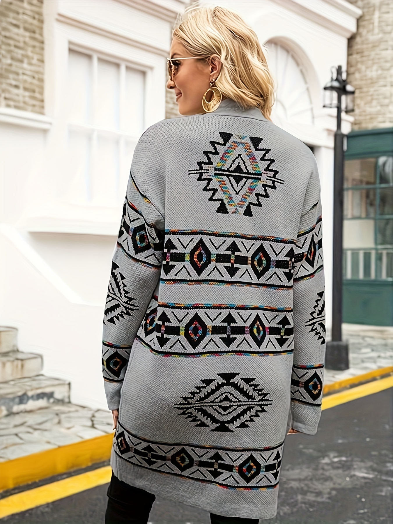 Aztec Sweater Cardigan - Temu Canada