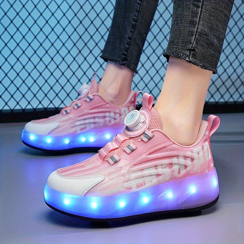 Girl's Trendy Led Light Fashion Roller Shoes Comfy - Temu Australia