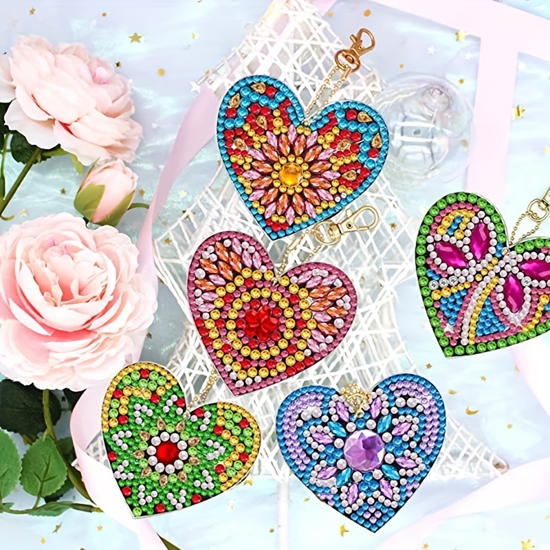 Heart shaped Floral Pattern Artificial Diamond Painting Kit - Temu