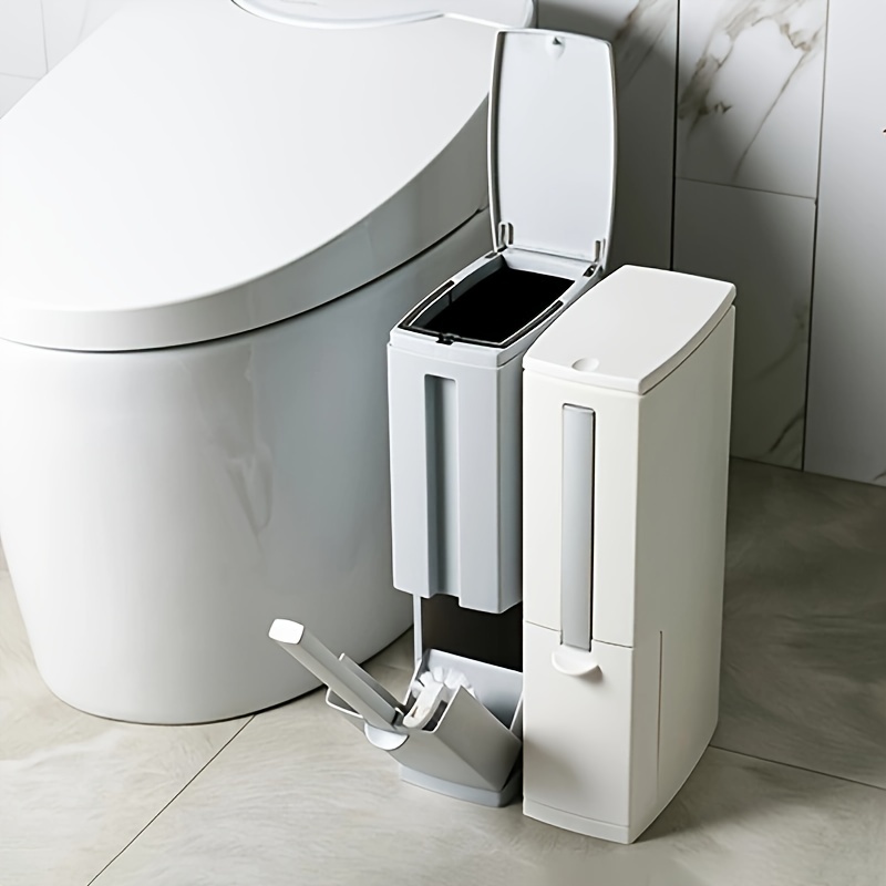 VMbathrooms Papelera baño de 3L en noble diseño blanco/Cubo de baño con  cierre suave/Elegante cubo para el baño con contenedor interior y tapa de  madera de bambú : : Hogar y cocina