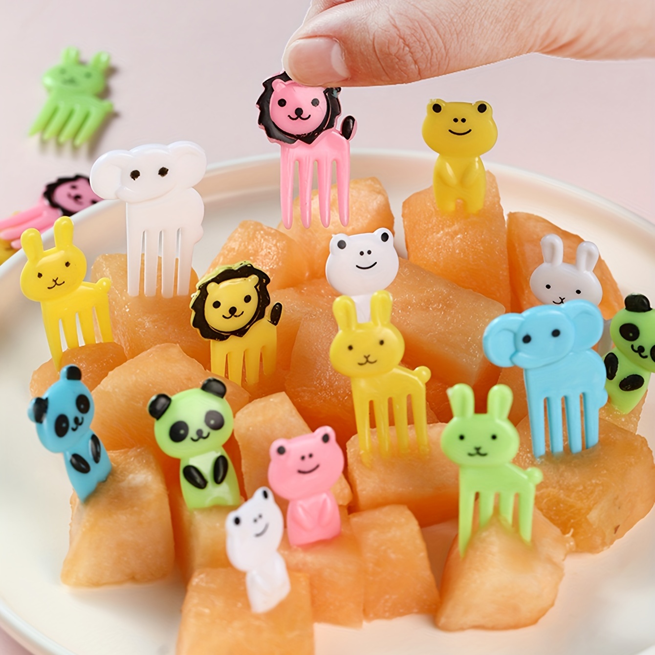 6/10/50 Pcs Mini Animal Food Picks For Kids Cute Food Fruit Fork Bento Box