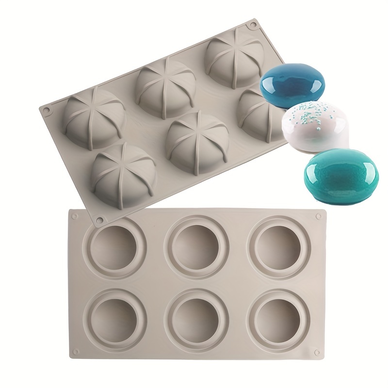 

A 6pcs Semi Circular Candle Aromatherapy Solid Silicone Mold Is Easy To Clean, Easy To , And Reused