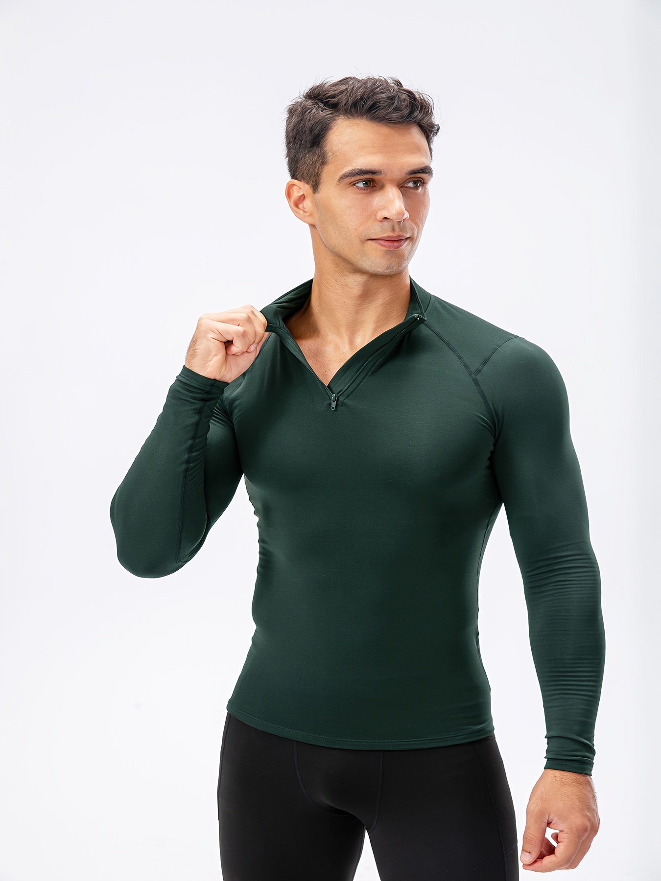 Stay Warm Dry: Men's Long Sleeve Thermal Fleece Shirt - Temu