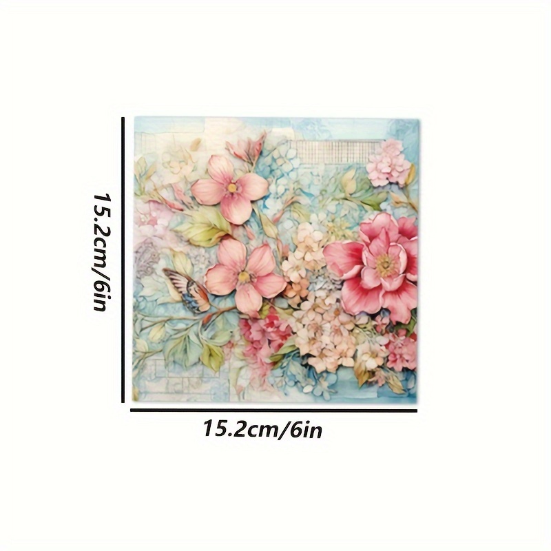 Material Paper - Floral Plant Vintage Tracing Paper Paper Pad