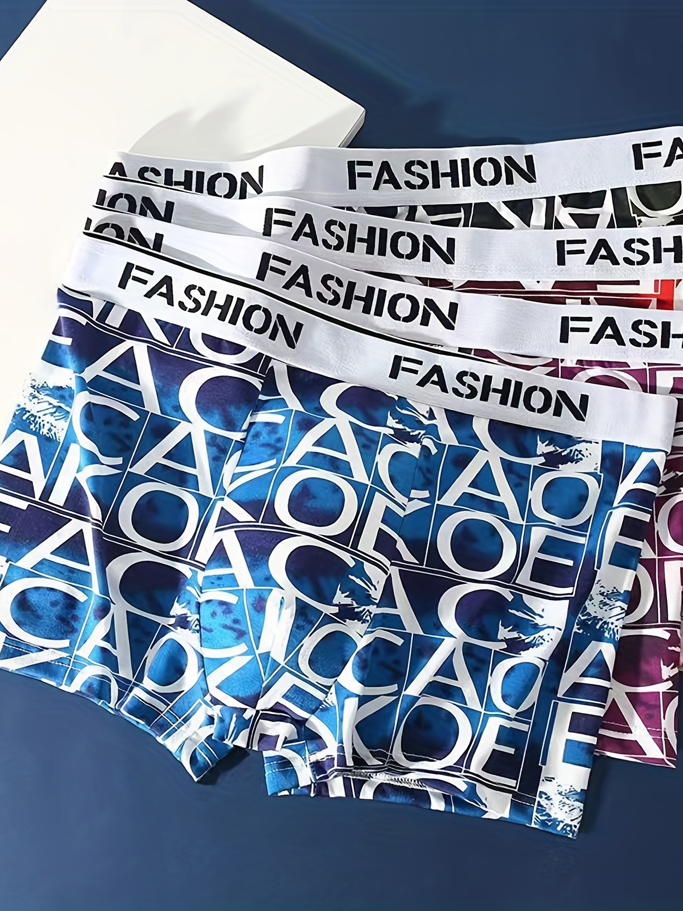 Men's Fashion Letters Print Boxers Briefs Underwear, Thin