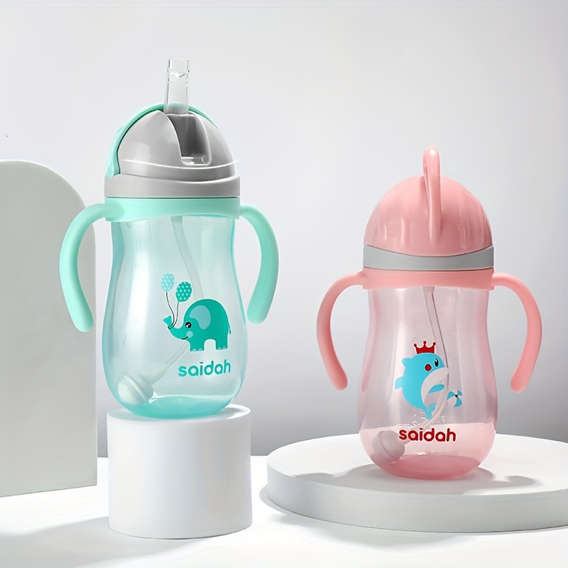 POTATO Vaso para niños pequeños con popote a prueba de derrames, taza de  aprendizaje de PPSU con asa para bebé de 1 año, botella de agua con bola