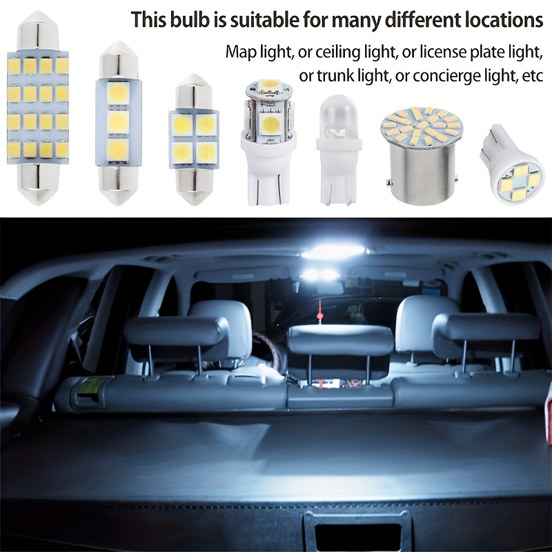 Kit D'ampoules De Voiture LED 64 Pièces, Éclairage Intérieur, Plafonnier  LED, 31 Mm, 36 Mm, 41 Mm, Ampoule LED, Intérieur De Voiture, Suspension  LED