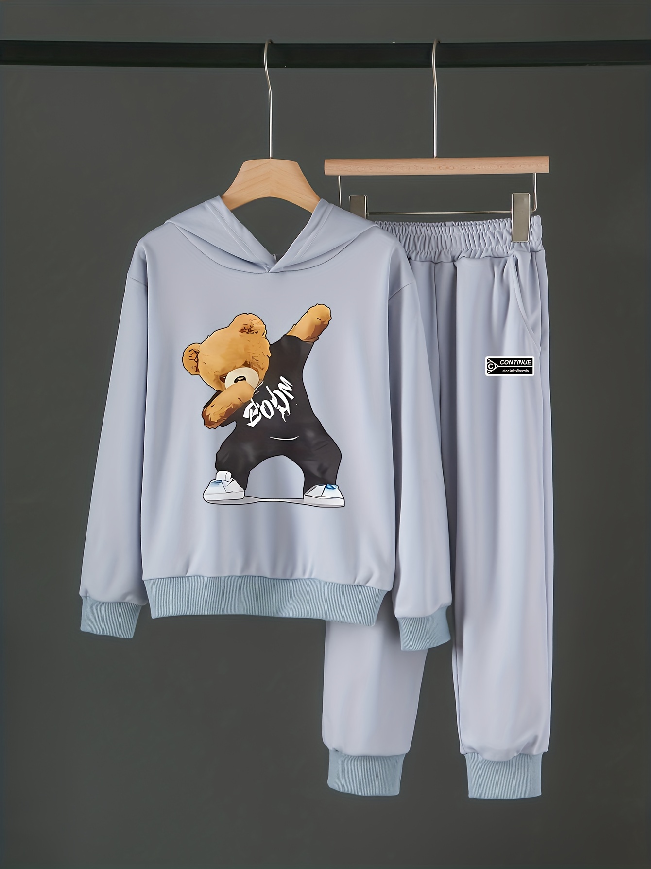 Boy's Christmas Style Outfit, Sweatshirt/hoodie & Jogger Pants Set, Bear  Pattern Kid's Clothes For Spring Fall - Temu Belgium