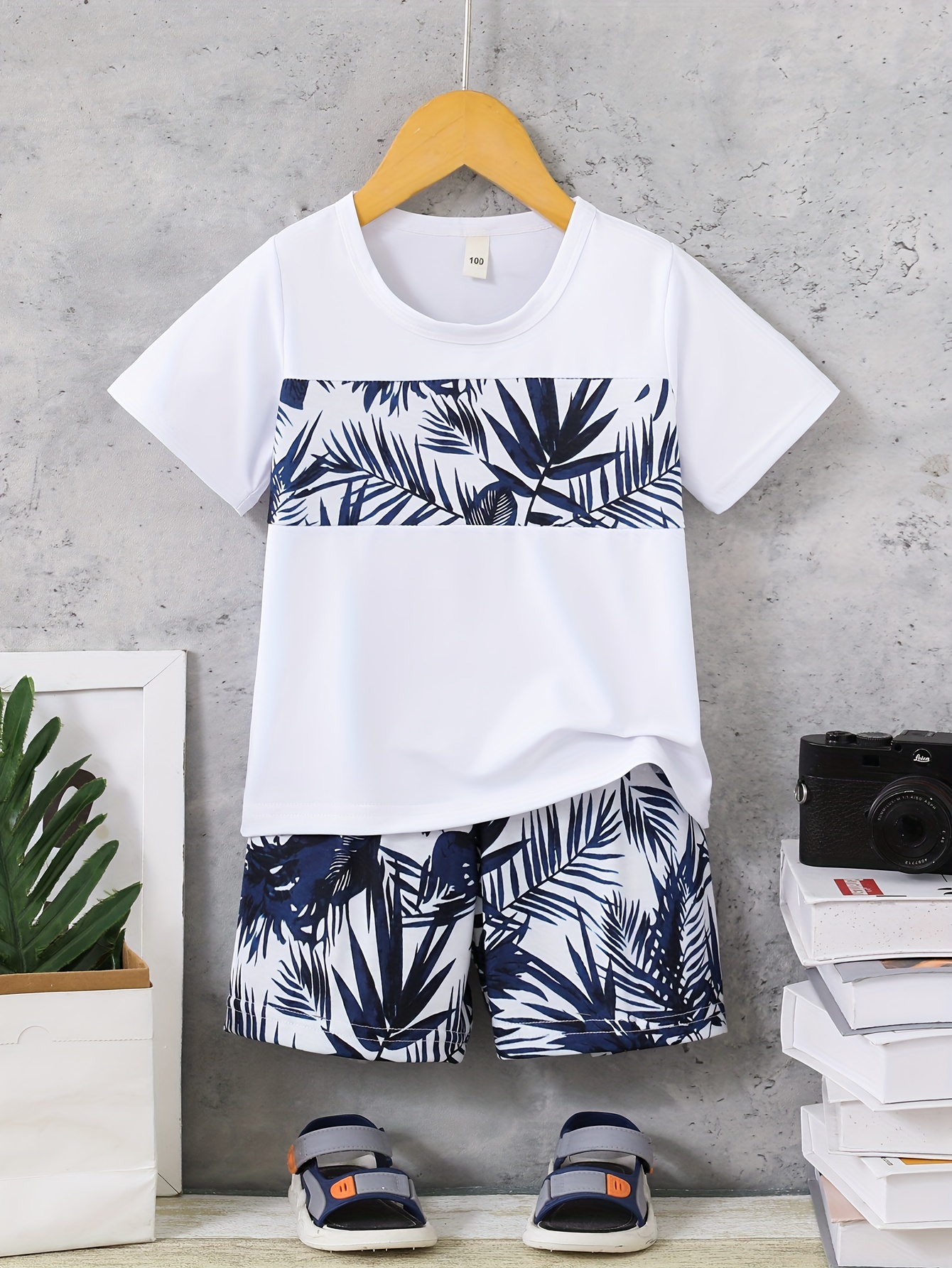 JDEFEG 5T Boys Summer Clothes Clothes Elastic Months Shorts Boys Sleeve 024  Tops Summer Solid Casual Letter Outfits Set T-Shirt Short Boys Outfits&Set