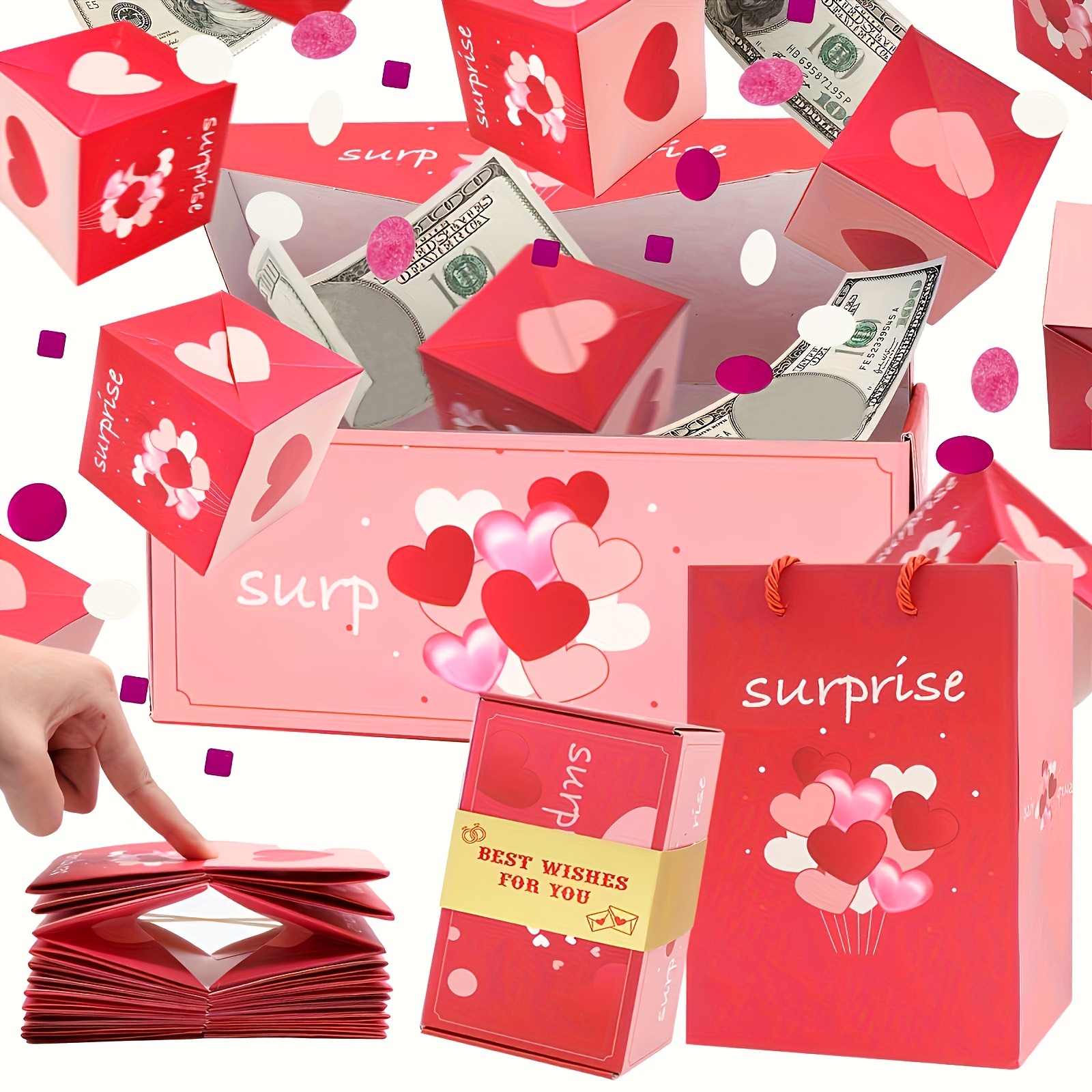 Carta de amor explosiva - EXPLODING BOX - Caja hexagonal Scrapbook